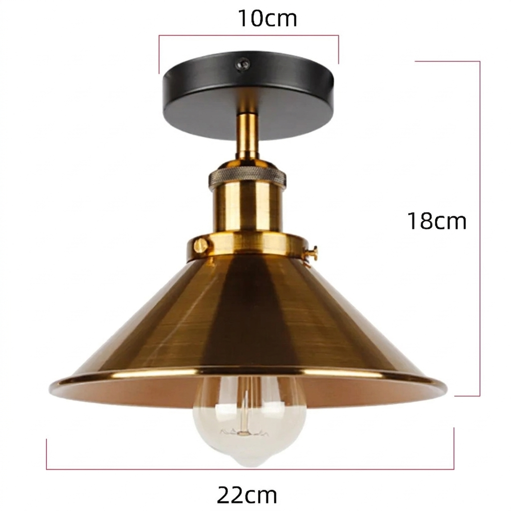 Ciro Flush Mount Ceiling Light | Vintage Industrial Metal Design, LED Compatible 3
