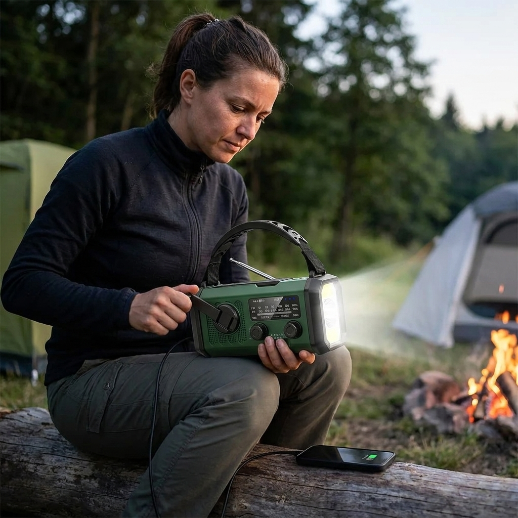 Elios Emergency Radio | 10000 mAh Solar & Hand Crank, AM/FM, SOS Alarm 1