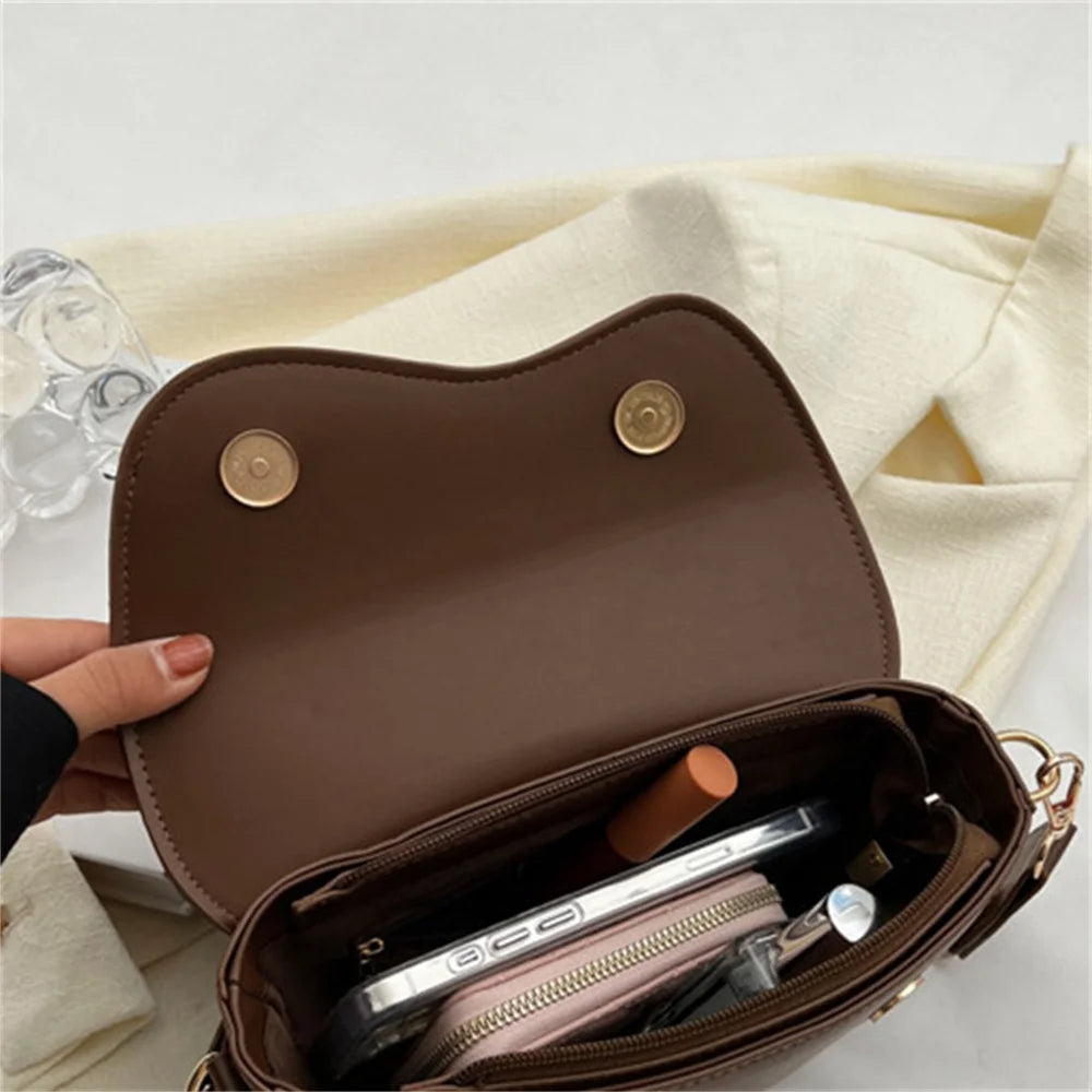 Alyssa Black Shoulder Bag | PU Leather, Wide Strap 3