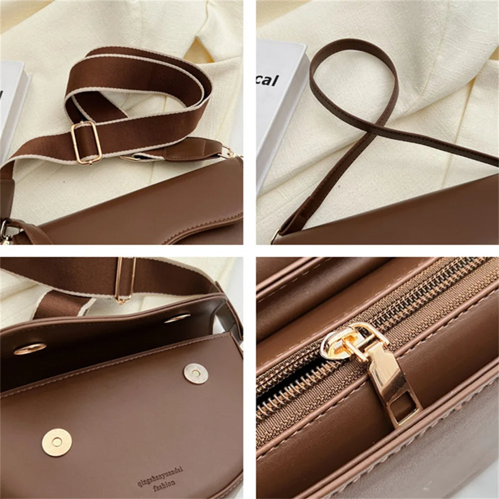 Alyssa Black Shoulder Bag | PU Leather, Wide Strap 8
