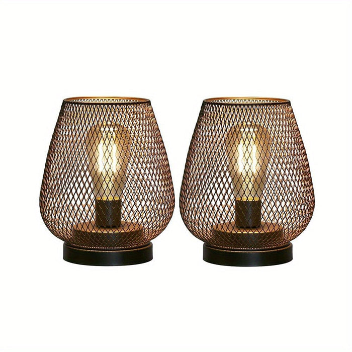 AuroraMesh Table Lamps Set | Industrial Metal Mesh, Set of Two 7