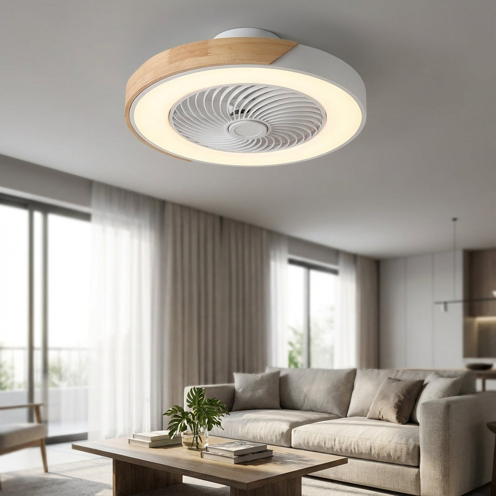 Breezeo Flush Mount Ceiling Fan | Bladeless, Integrated LED, Remote Controlled 1