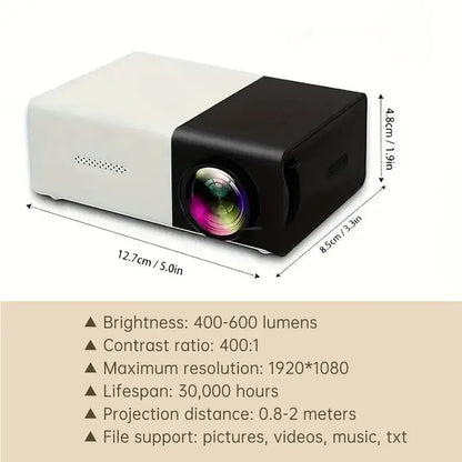BrightBeam Mini Projector | Compact LED, Built-In Speakers, HDMI Compatible 3
