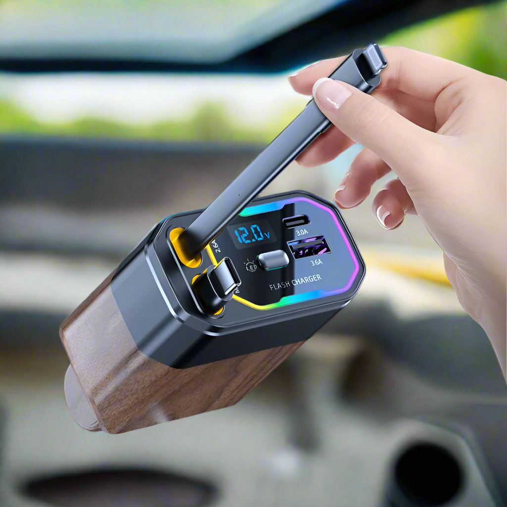 Cavo 4-in-1 Car Charger | 120W Fast Charging, Foldable Cable 0
