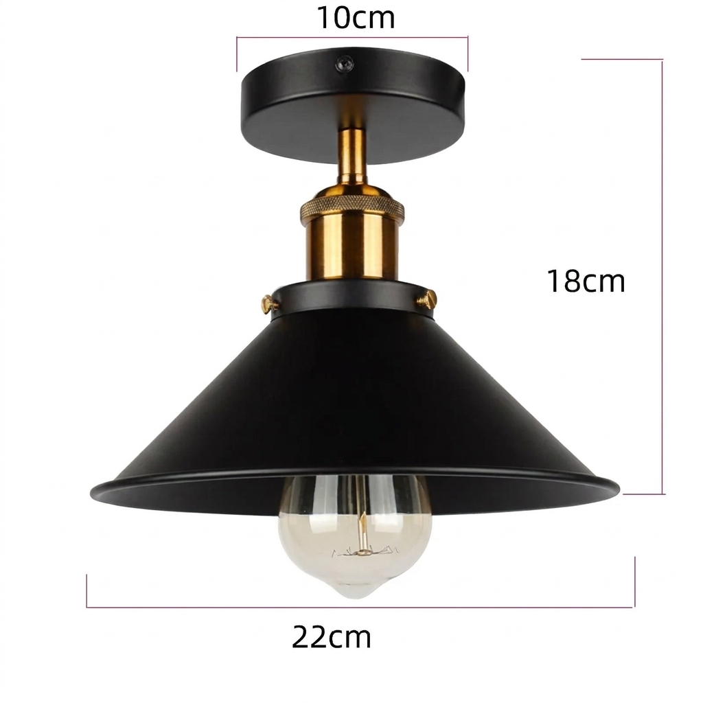 Ciro Flush Mount Ceiling Light | Vintage Industrial Metal Design, LED Compatible 0