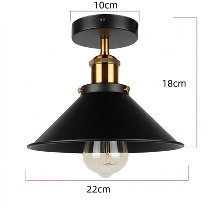 Ciro Flush Mount Ceiling Light | Vintage Industrial Metal Design, LED Compatible 0