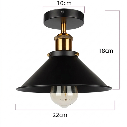 Ciro Flush Mount Ceiling Light | Vintage Industrial Metal Design, LED Compatible 0