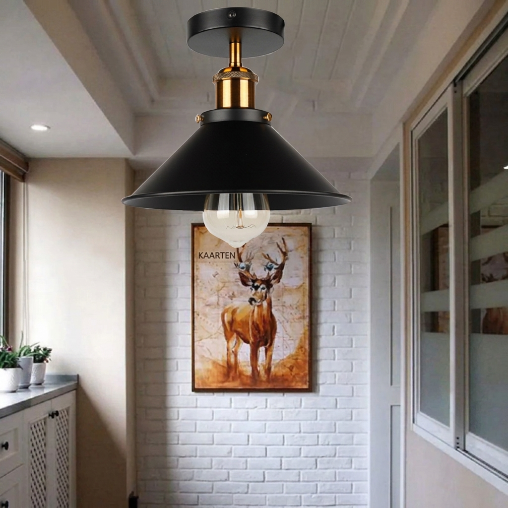 Ciro Flush Mount Ceiling Light | Vintage Industrial Metal Design, LED Compatible 1