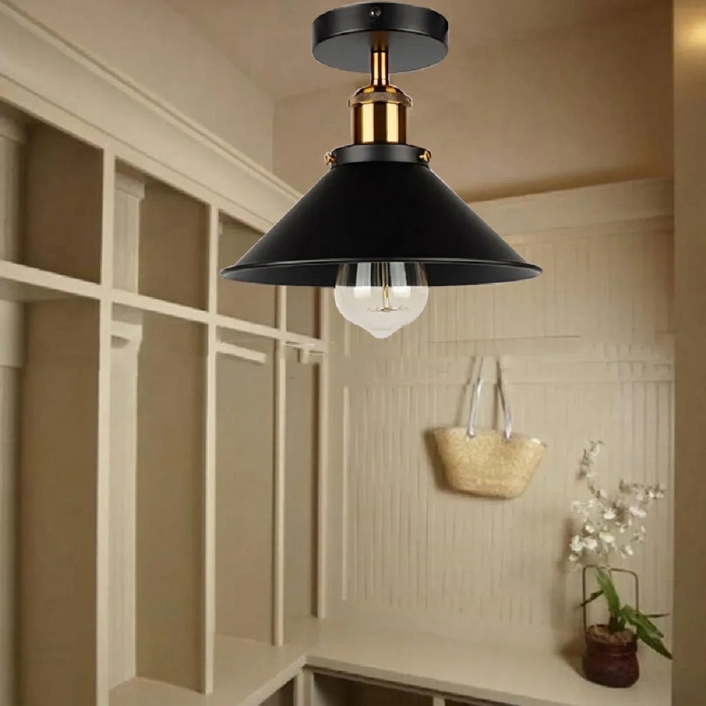 Ciro Flush Mount Ceiling Light | Vintage Industrial Metal Design, LED Compatible 2