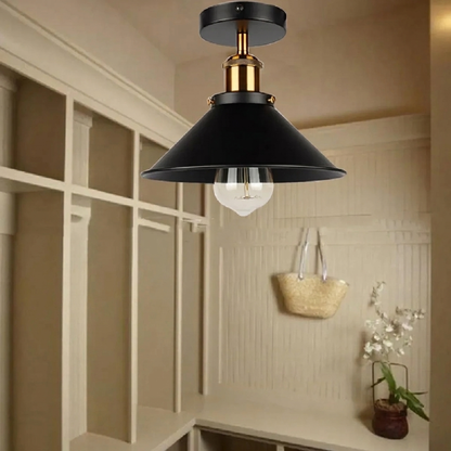 Ciro Flush Mount Ceiling Light | Vintage Industrial Metal Design, LED Compatible 2