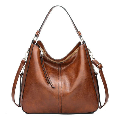 Clara Shoulder Bag | Soft Leather with Gold Accents 0