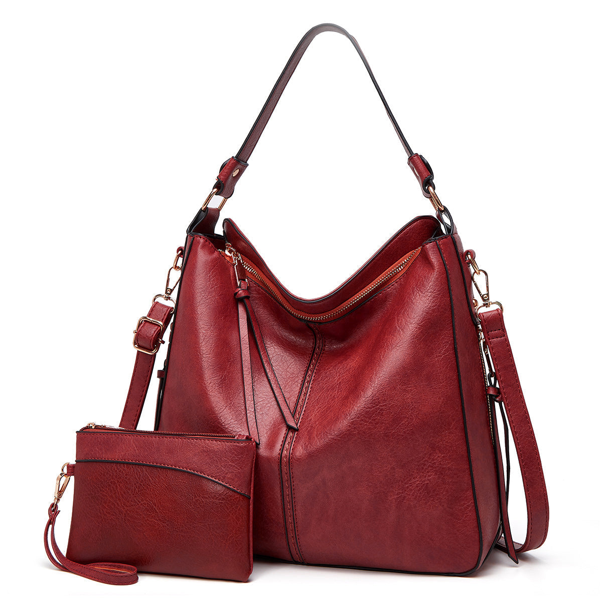 Clara Shoulder Bag | Soft Leather with Gold Accents 2