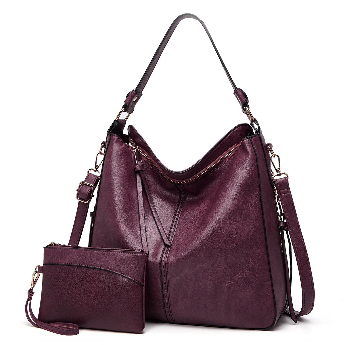 Clara Shoulder Bag | Soft Leather with Gold Accents 3