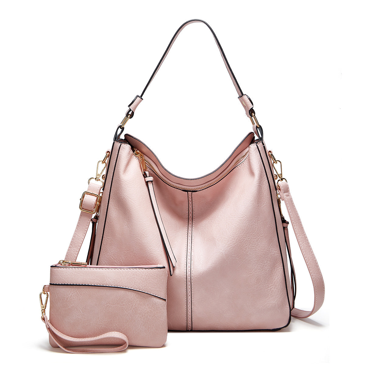 Clara Shoulder Bag | Soft Leather with Gold Accents 4