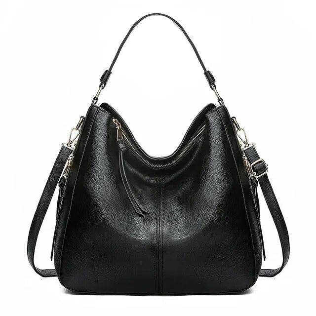Clara Shoulder Bag | Soft Leather with Gold Accents 6