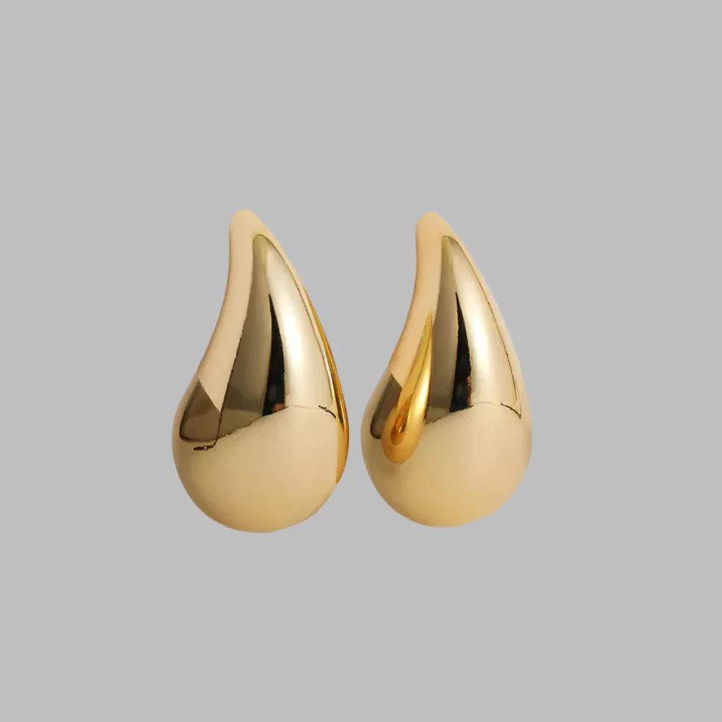 Cleo Gold Earrings | Teardrop Design, Crystal-Accented 0