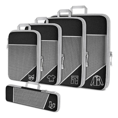 Cora Compression Packing Cubes | Space-Saving, Lightweight Nylon Set for Travel 0