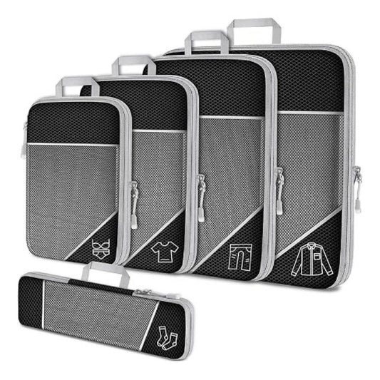 Cora Compression Packing Cubes | Space-Saving, Lightweight Nylon Set for Travel 0