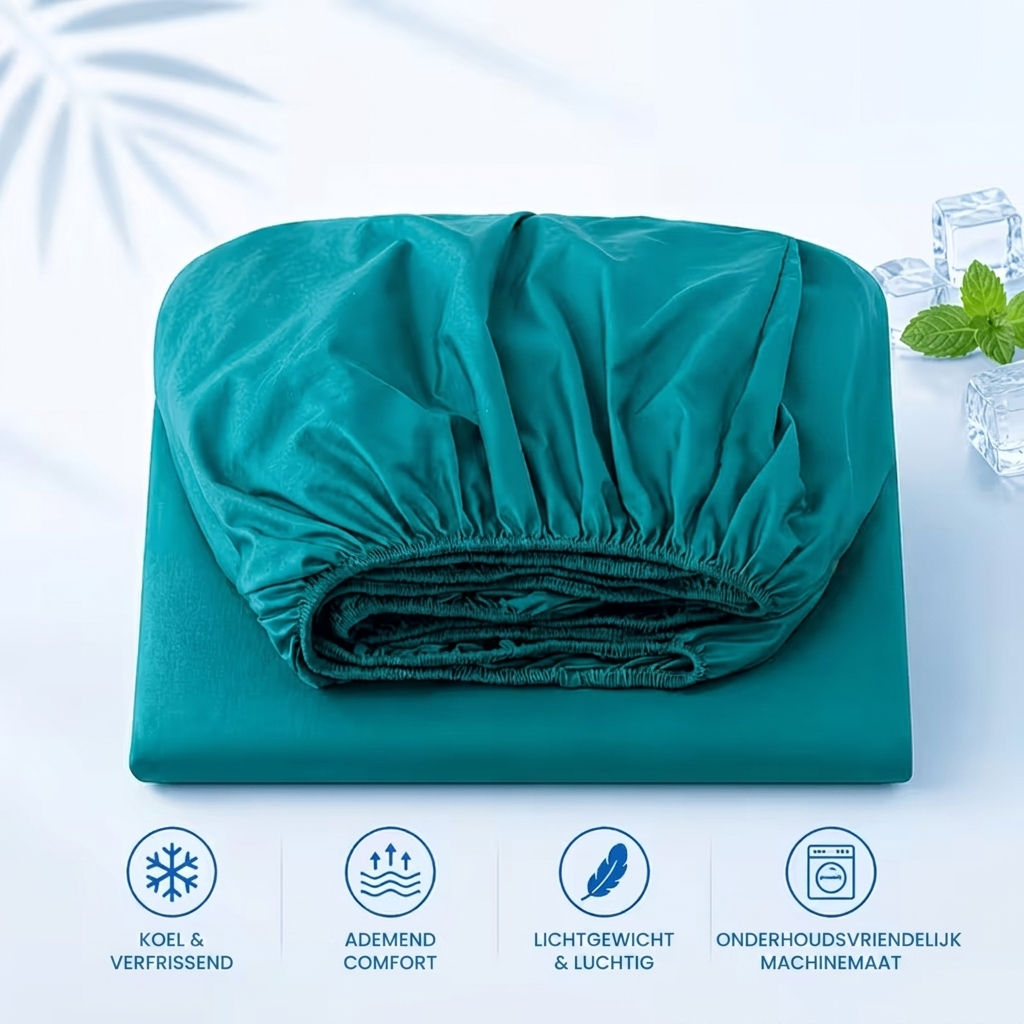 Cora Cooling Fitted Sheet | Breathable, Moisture-Regulating Fabric 0