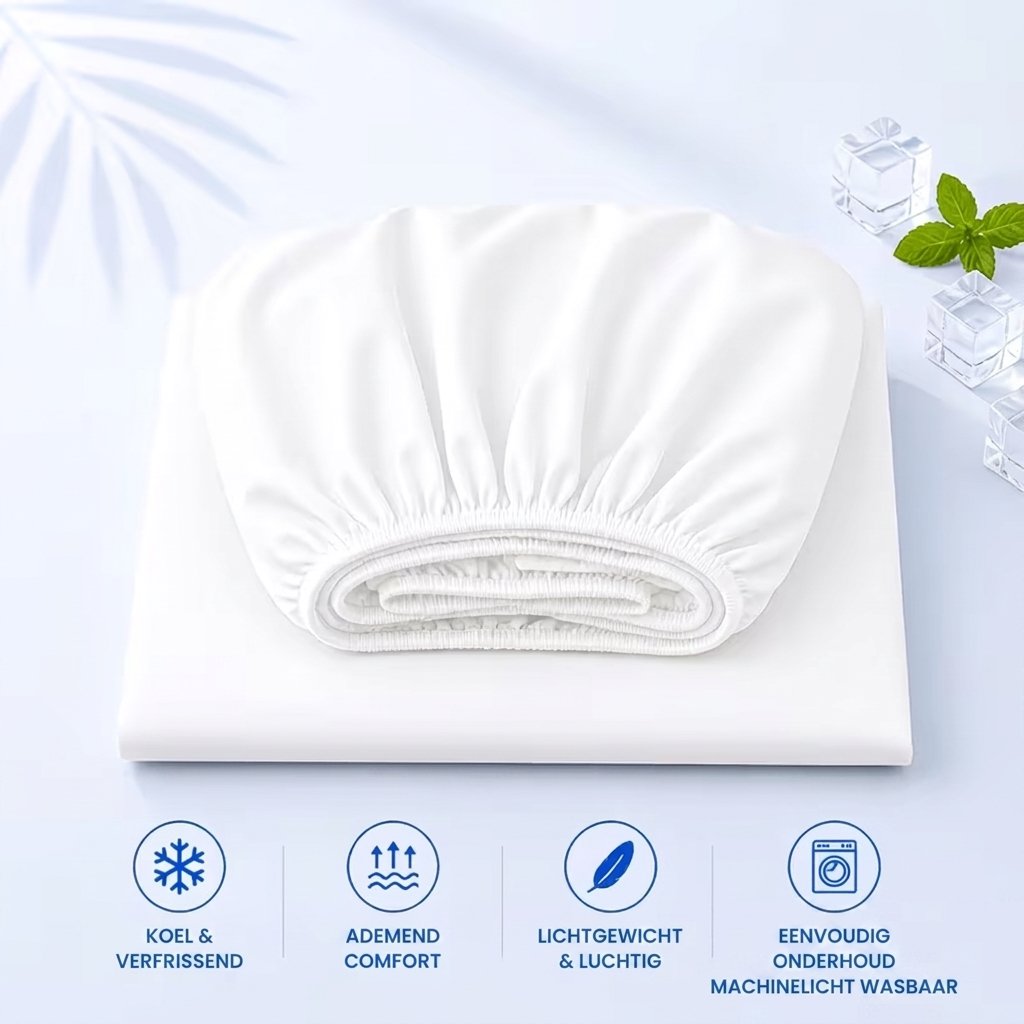 Cora Cooling Fitted Sheet | Breathable, Moisture-Regulating Fabric 1