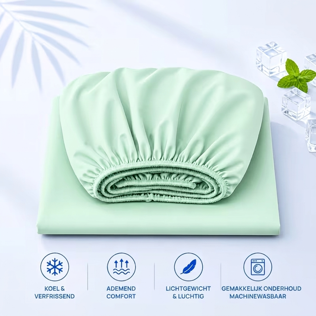 Cora Cooling Fitted Sheet | Breathable, Moisture-Regulating Fabric 10