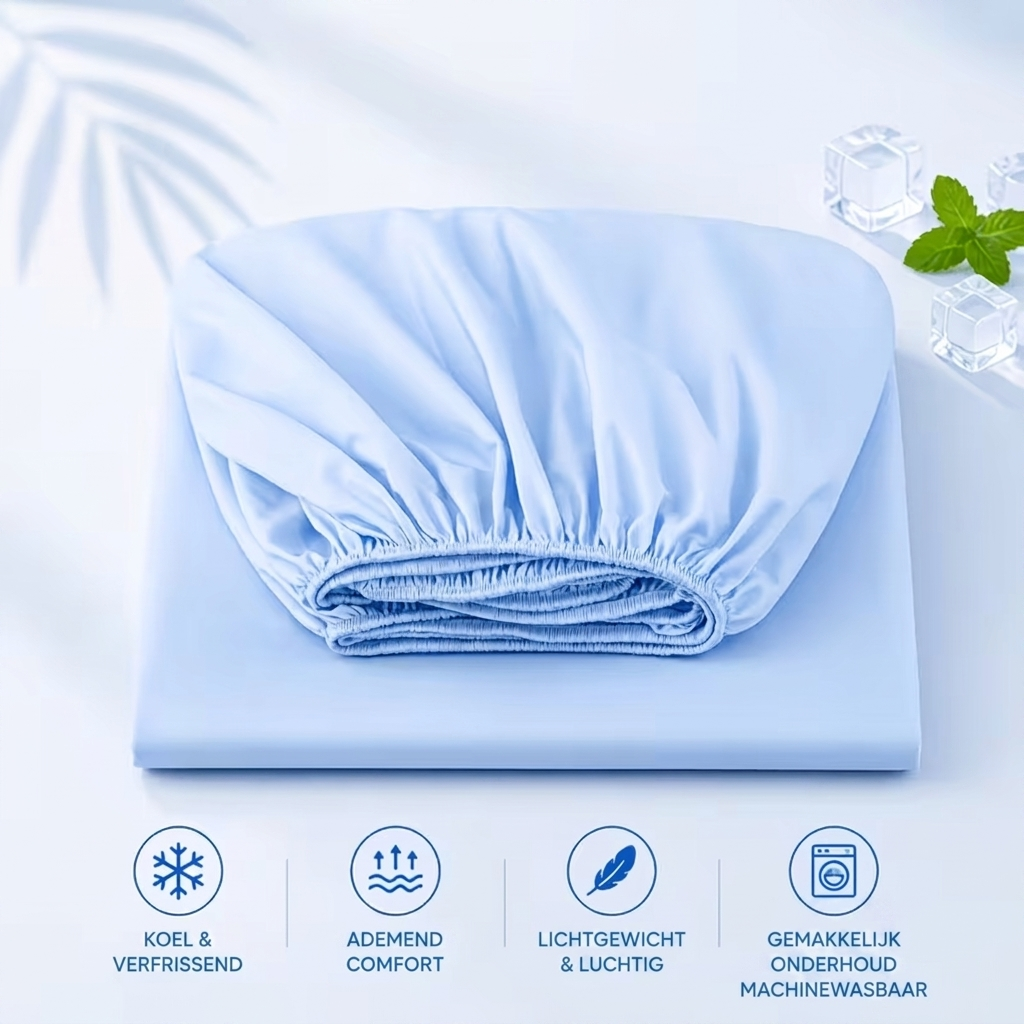 Cora Cooling Fitted Sheet | Breathable, Moisture-Regulating Fabric 4