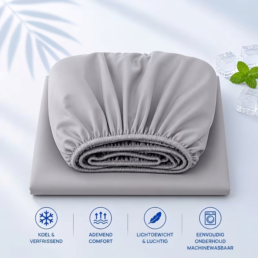 Cora Cooling Fitted Sheet | Breathable, Moisture-Regulating Fabric 6