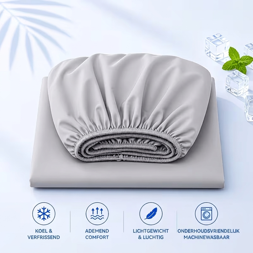 Cora Cooling Fitted Sheet | Breathable, Moisture-Regulating Fabric 7