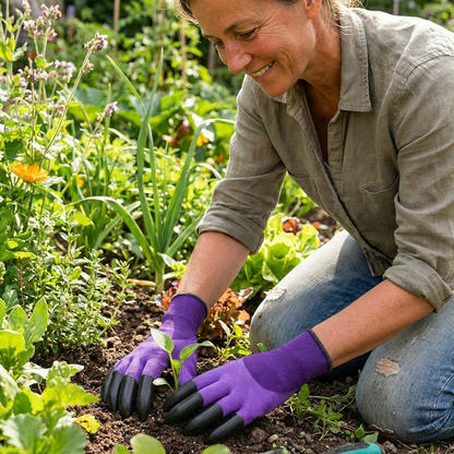 Cora Garden Gloves | Built-In Claw Tools for Digging, Durable Fabric 1