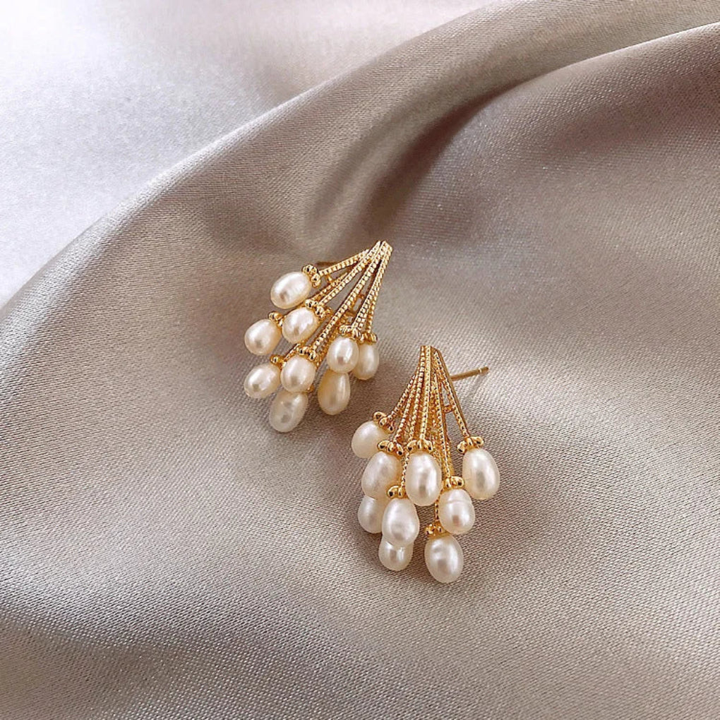Elara Tassel Earrings | 18K Gold-Plated Silver with Pearl Accents for Women 0