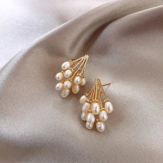 Elara Tassel Earrings | 18K Gold-Plated Silver with Pearl Accents for Women 0