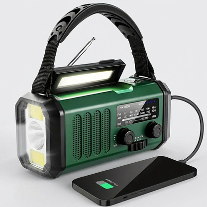 Elios Emergency Radio | 10000 mAh Solar & Hand Crank, AM/FM, SOS Alarm 0