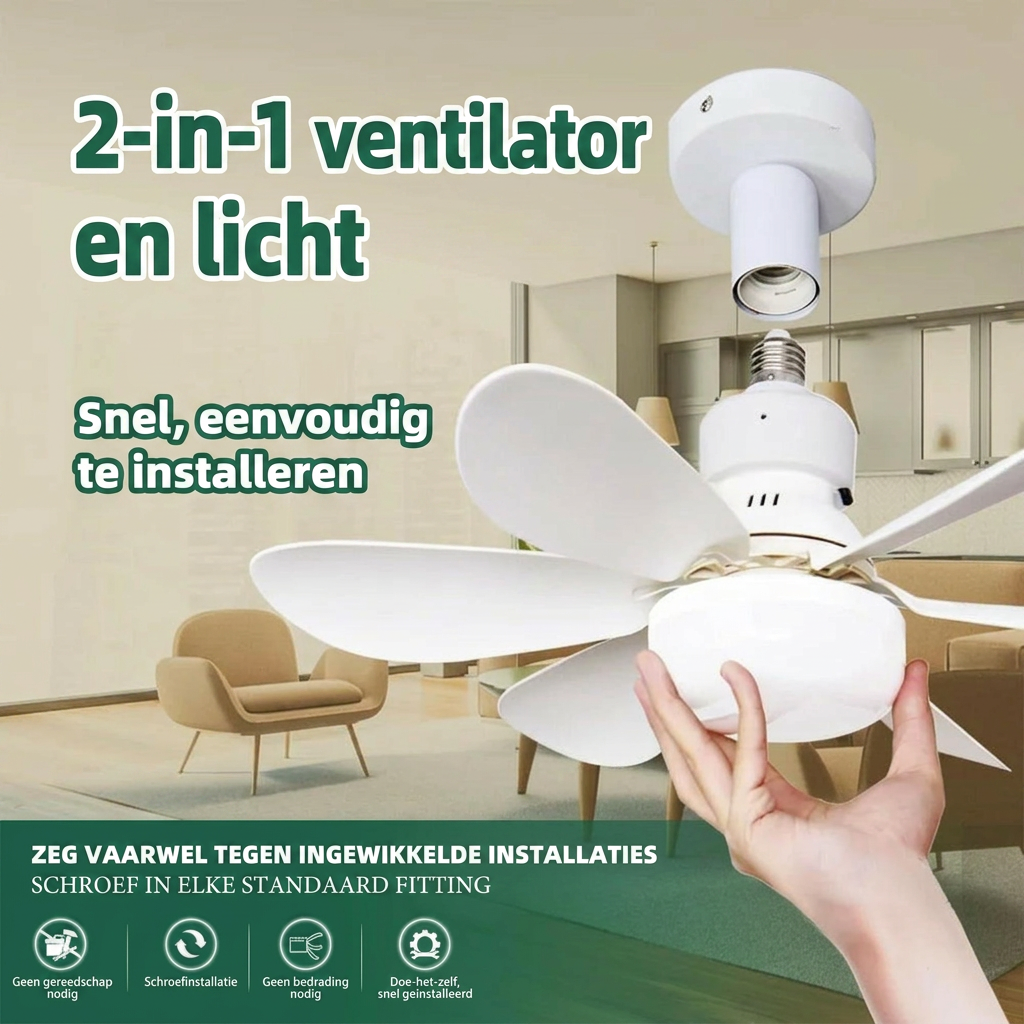 Elios LED Ceiling Fan Lamp | E27 Base, Remote Control, Dimmable Lighting 1