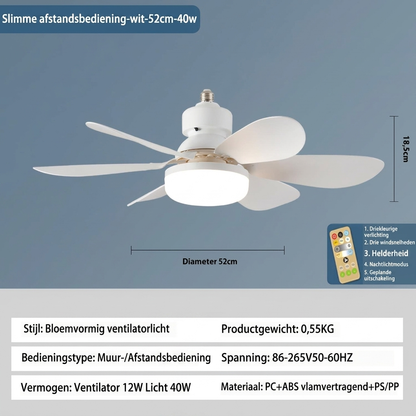 Elios LED Ceiling Fan Lamp | E27 Base, Remote Control, Dimmable Lighting 2