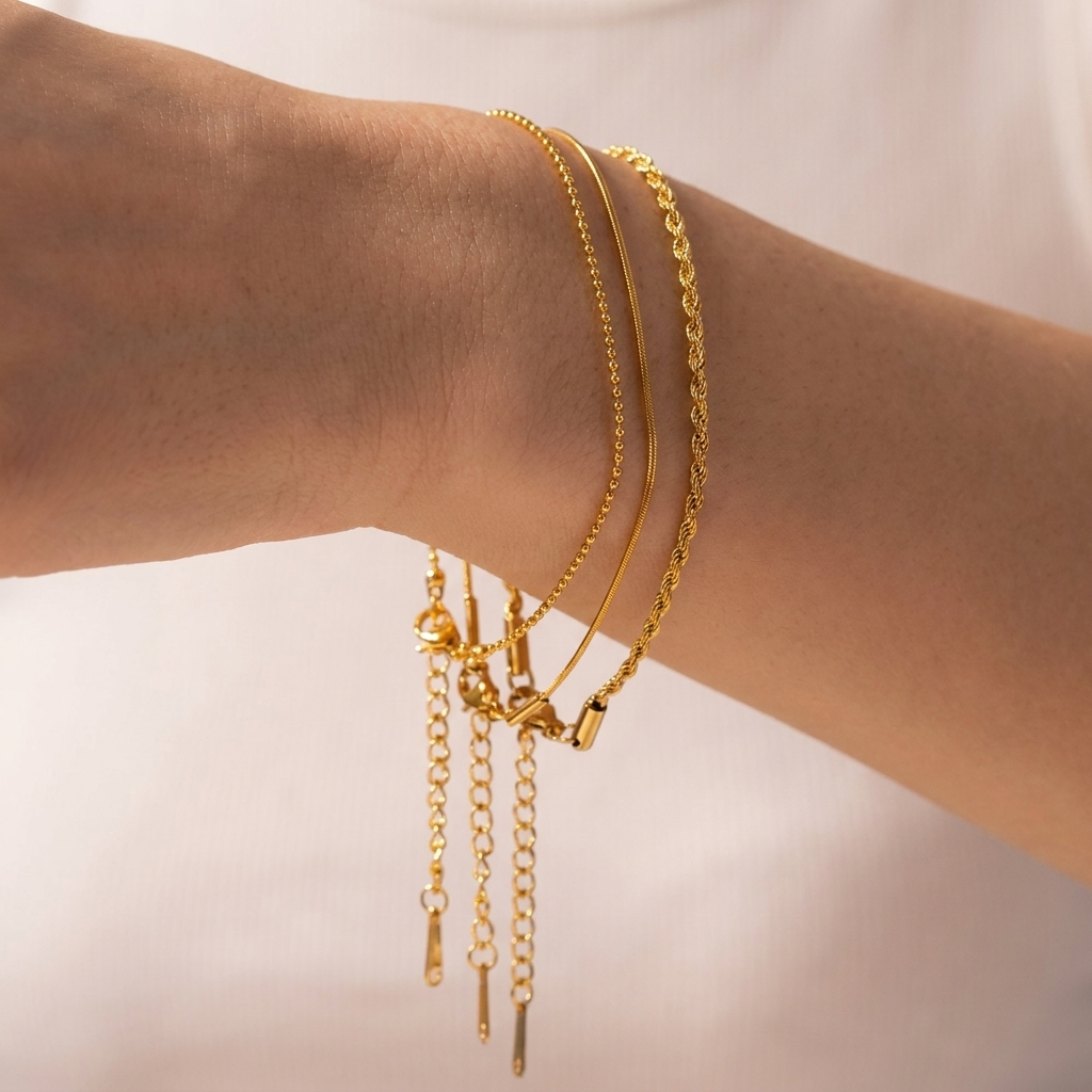 Gala Bracelet Set | Gold-Tone Layered Design, Versatile Styling Options 0
