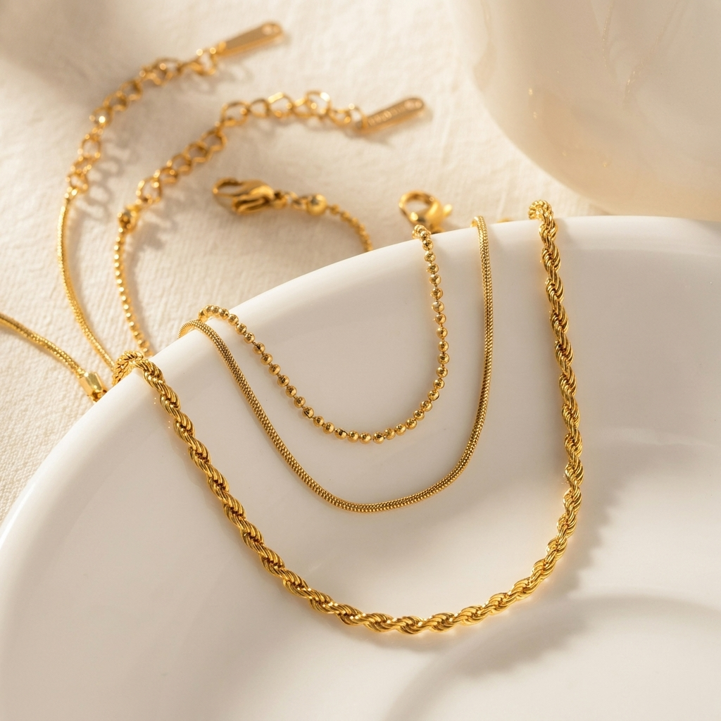 Gala Bracelet Set | Gold-Tone Layered Design, Versatile Styling Options 1