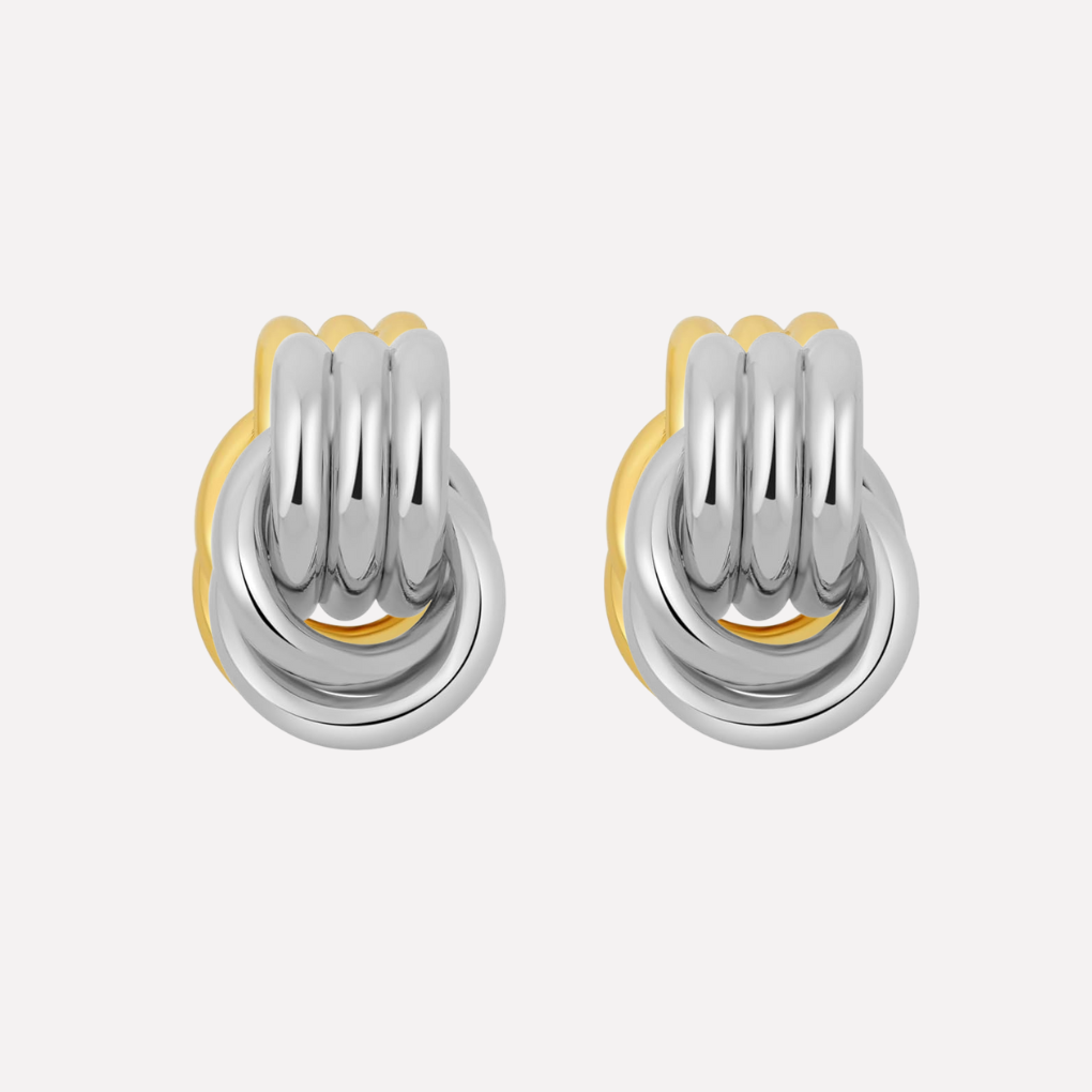 Gala Dangle Earrings for Women | Gold Finish, Oversized Knot Design 2