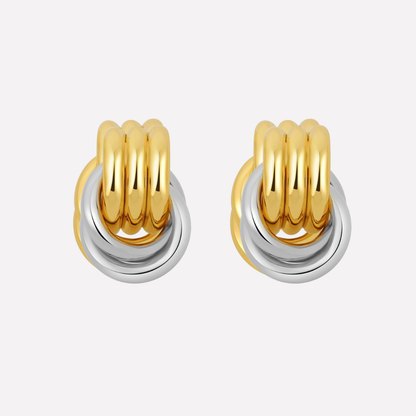 Gala Dangle Earrings for Women | Gold Finish, Oversized Knot Design 3