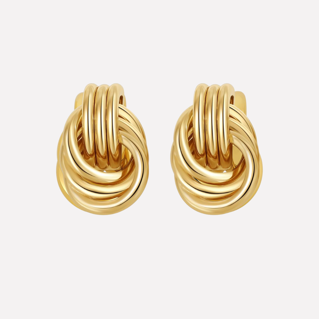 Gala Dangle Earrings for Women | Gold Finish, Oversized Knot Design 4