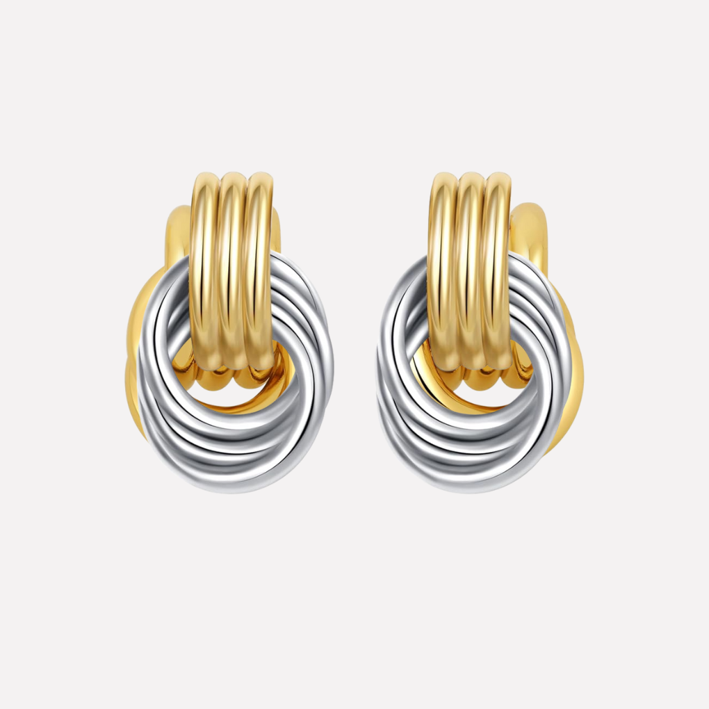 Gala Dangle Earrings for Women | Gold Finish, Oversized Knot Design 5
