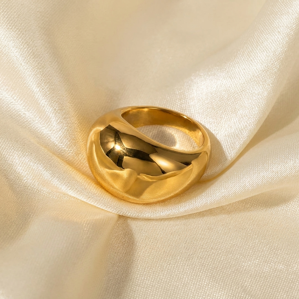 Gala Minimalist Ring | 18K Gold Stainless Steel, Elegant Everyday Accessory 0