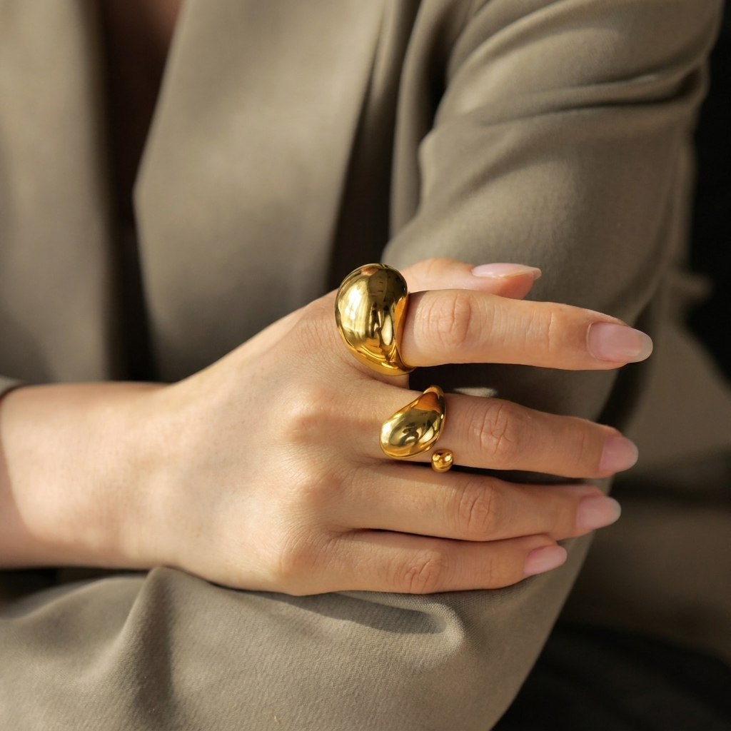 Gala Minimalist Ring | 18K Gold Stainless Steel, Elegant Everyday Accessory 1