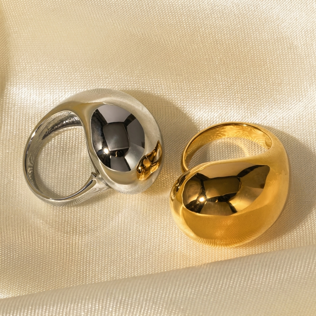 Gala Minimalist Ring | 18K Gold Stainless Steel, Elegant Everyday Accessory 2