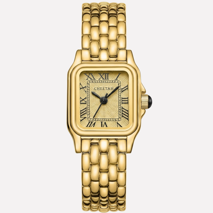 Gala Women's Watch | Rectangular Gold Case, Roman Numerals 0