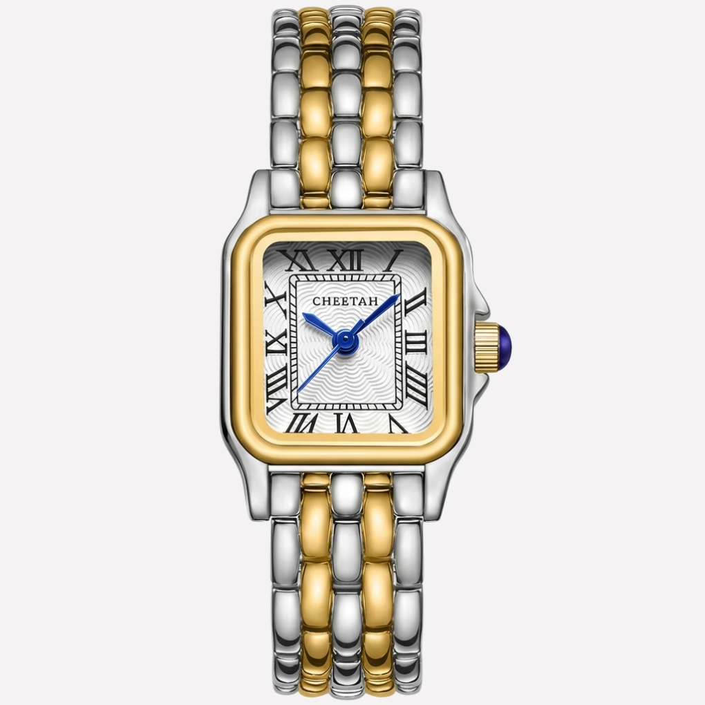 Gala Women's Watch | Rectangular Gold Case, Roman Numerals 2