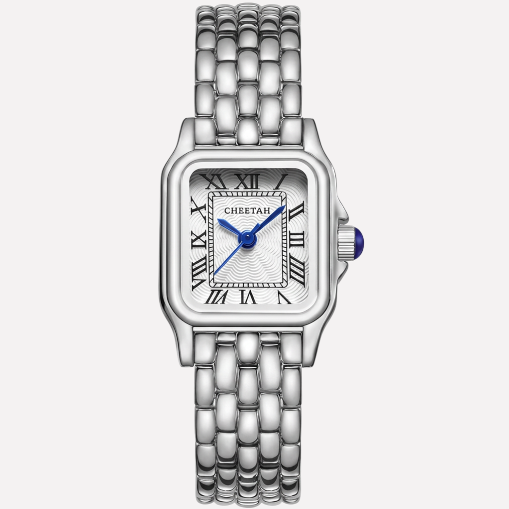 Gala Women's Watch | Rectangular Gold Case, Roman Numerals 3
