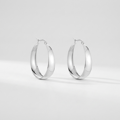 Hera Gold Hoop Earrings | 25mm Flat, 16K Gold-Plated for Women 2