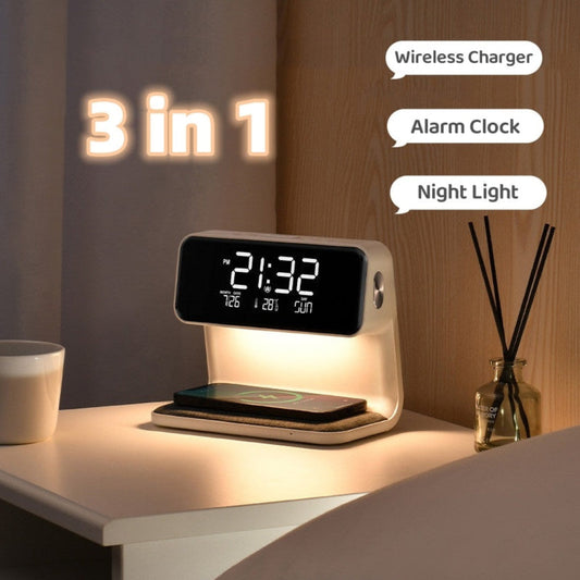 Liora Bedside Lamp | LED Touch Control with Wireless Charger and Alarm Clock 0