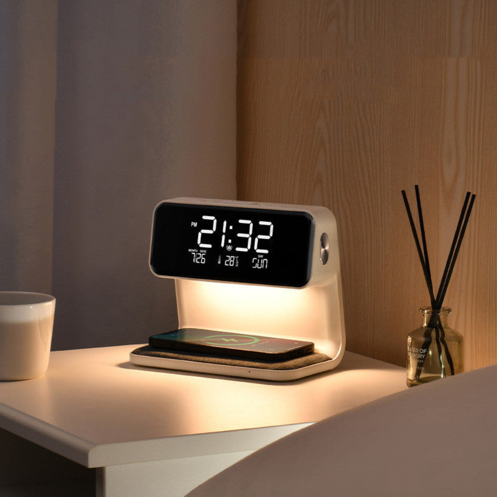 Liora Bedside Lamp | LED Touch Control with Wireless Charger and Alarm Clock 3