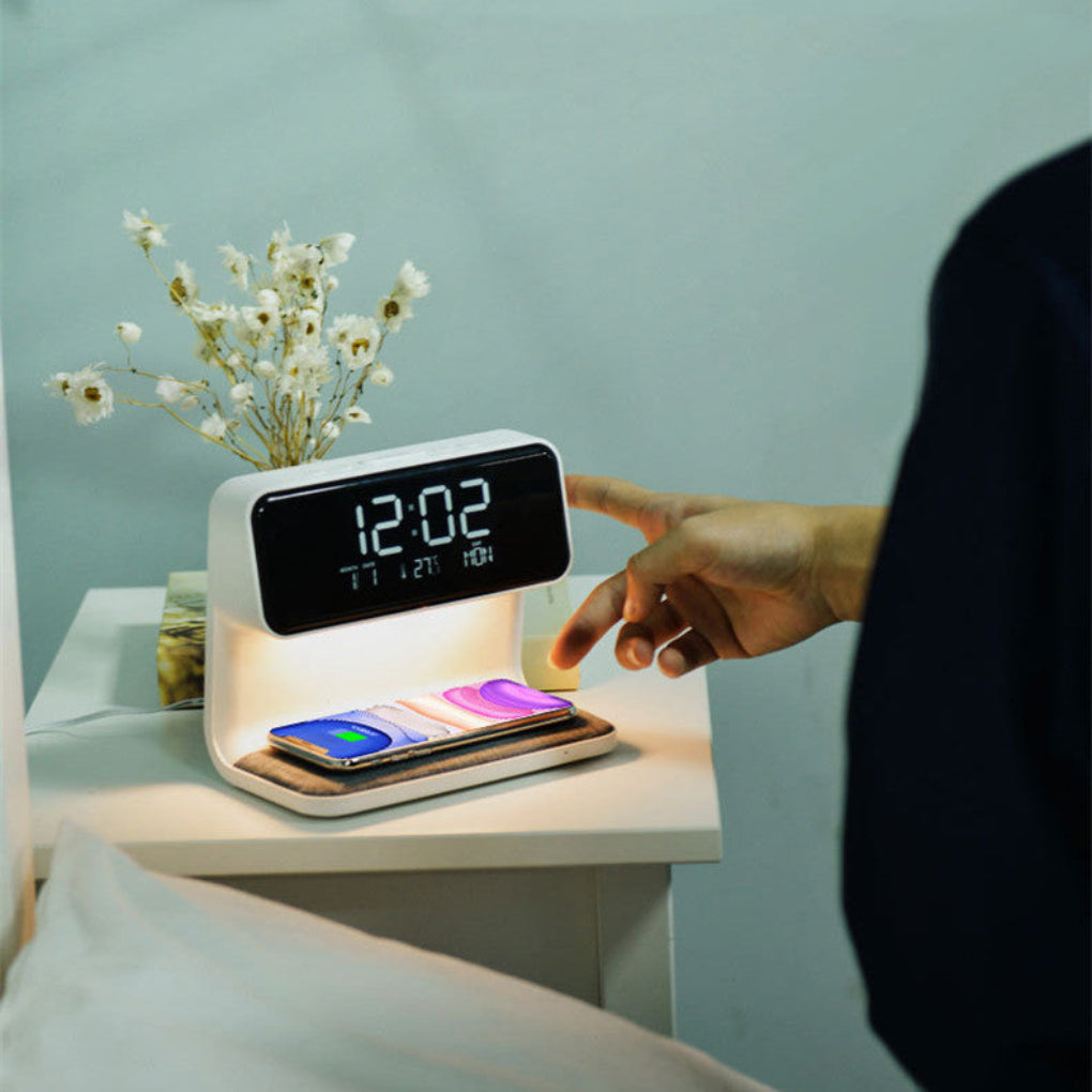 Liora Bedside Lamp | LED Touch Control with Wireless Charger and Alarm Clock 4